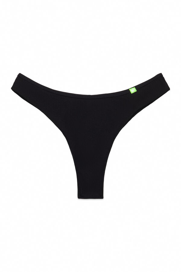 HI&BYE Pack of 3 Brazilian panties in blue, white, and black blue