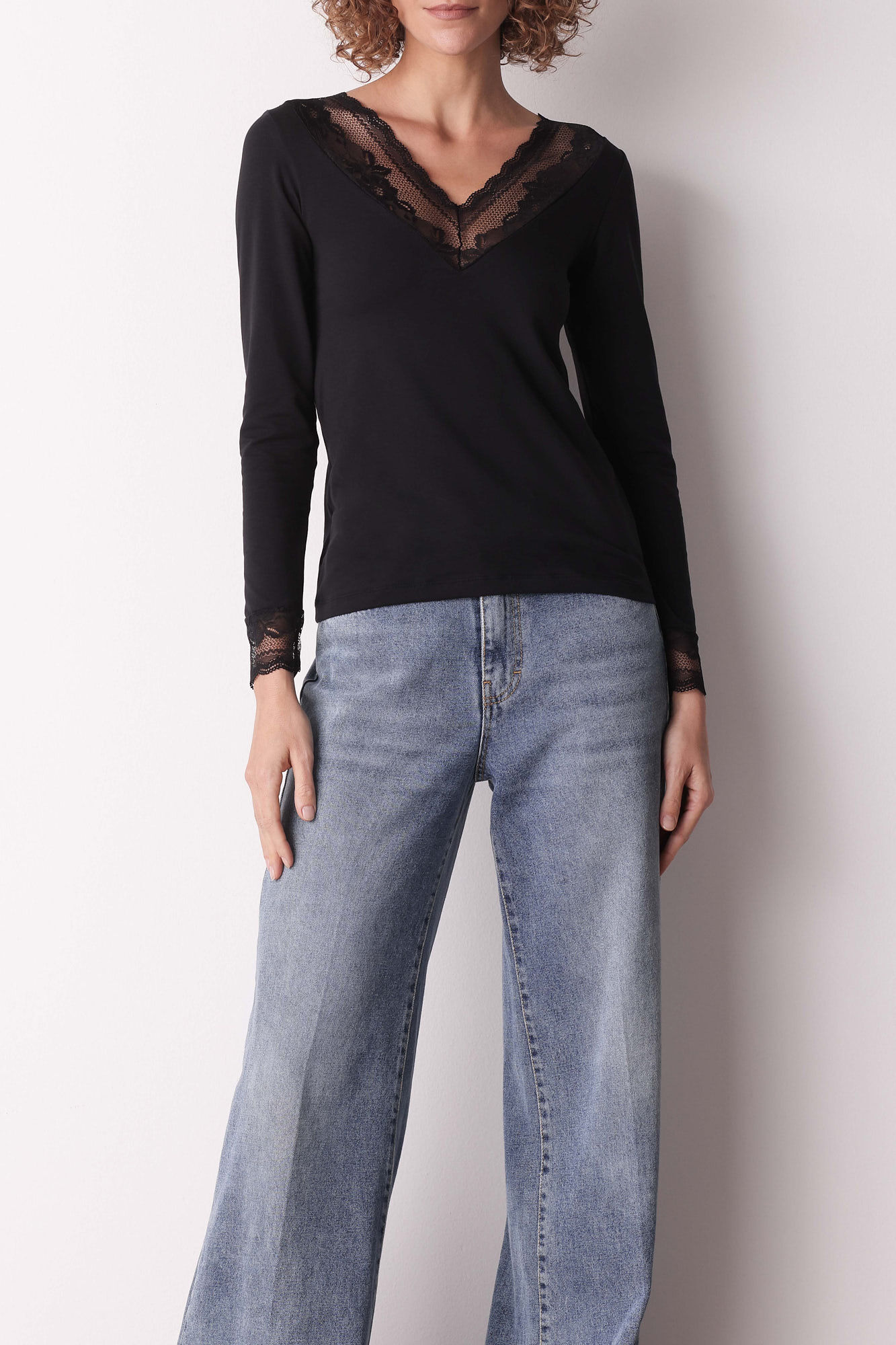 Cotonella Camiseta Manga Larga Cuello Pico