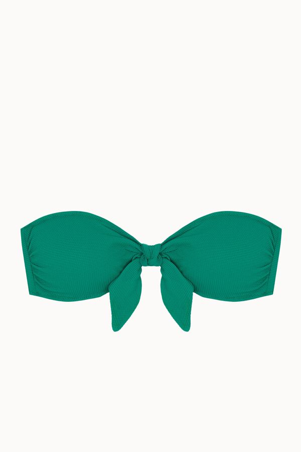 Bohodot Top bikini bandeau lazo central verde