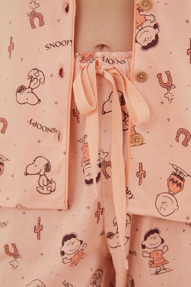 Womensecret Classic pink Snoopy pyjamas in 100% cotton pink