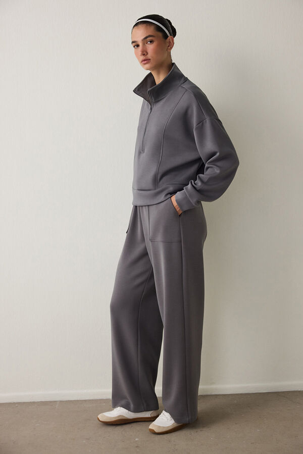 Penti Sudadera con media cremallera y tacto sedoso. gris