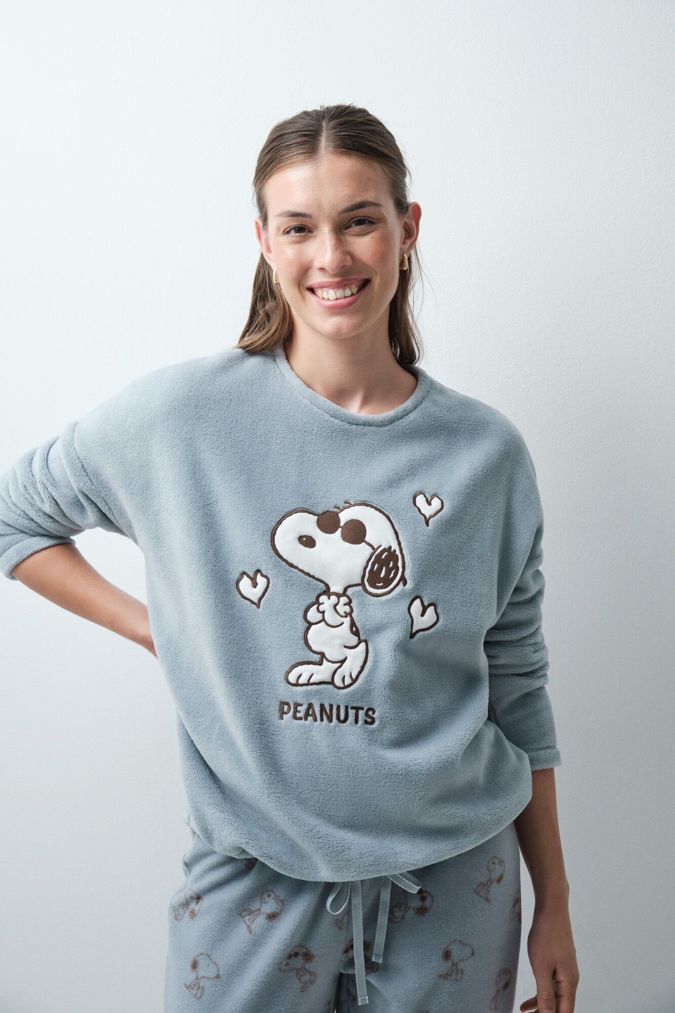 Women'secret Snoopy fleece long pyjamas