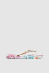 Pepe Jeans Chanclas brillo motivo floral blanco