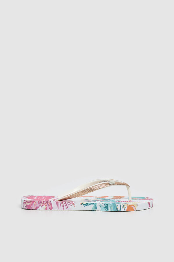 Pepe Jeans Chanclas brillo motivo floral blanco