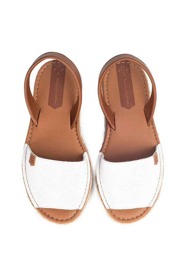 Womensecret Saona Snake platform Menorcan sandal blanc