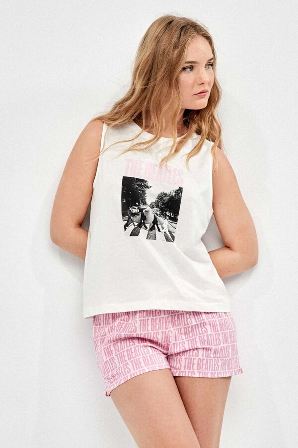 Gisela Pijama print colecci&oacute;n The Beatles blanco