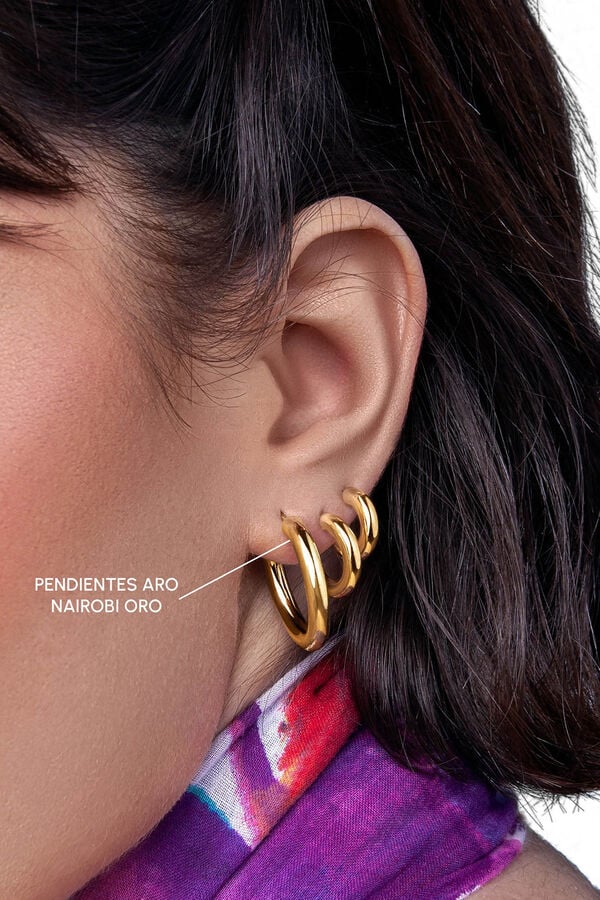 Womensecret Gold Nairobi Hoop Earrings Žuta