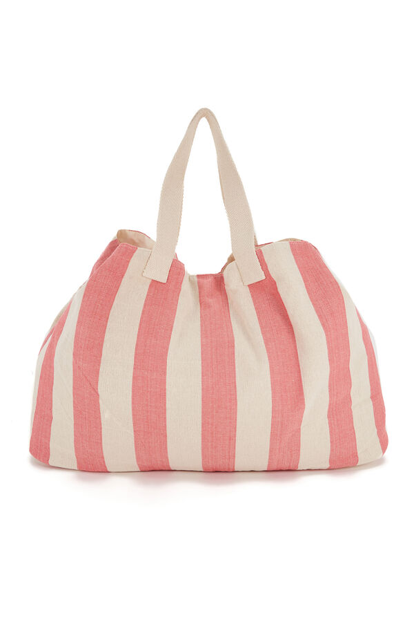 Womensecret Beach bag with blue striped print Rosa
