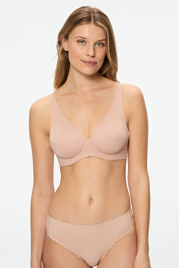 DIM Sujetador tri&aacute;ngulo con aros de microfibra  beige