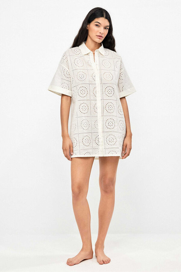 Gisela Camisola 100% algod&oacute;n brocado beige