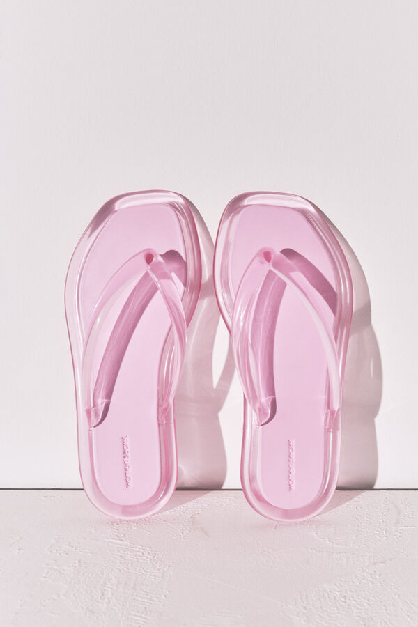 Women'secret Tongs &agrave; entre-doigts effet translucide rose rose