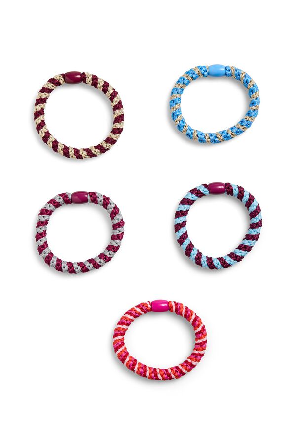 Pieces &Eacute;lastiques &agrave; cheveux lot de 5 rose