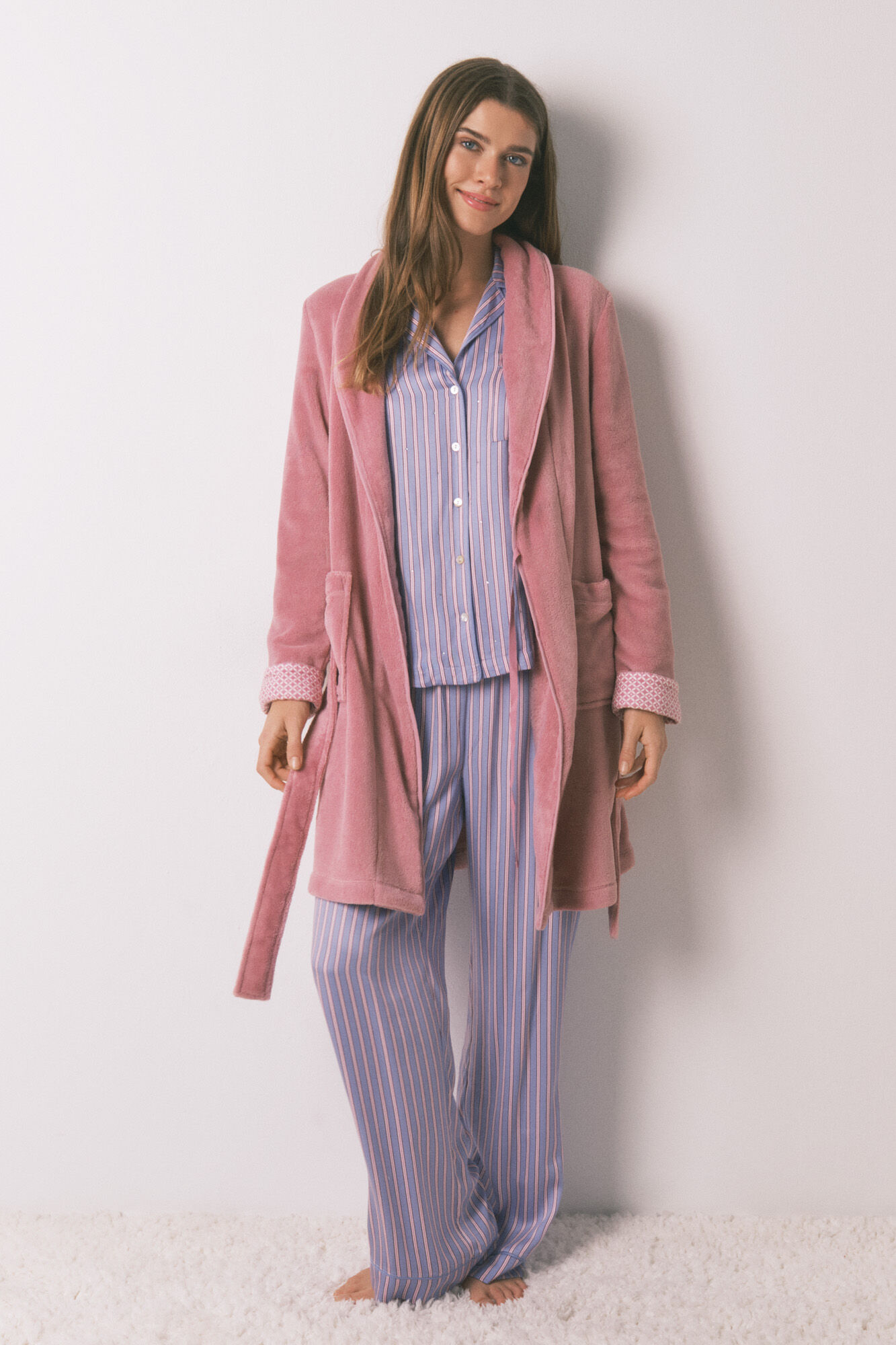 Women'secret Bata midi polar rosa