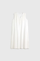 Textura T&uacute;nica playa en algod&oacute;n bordada blanco