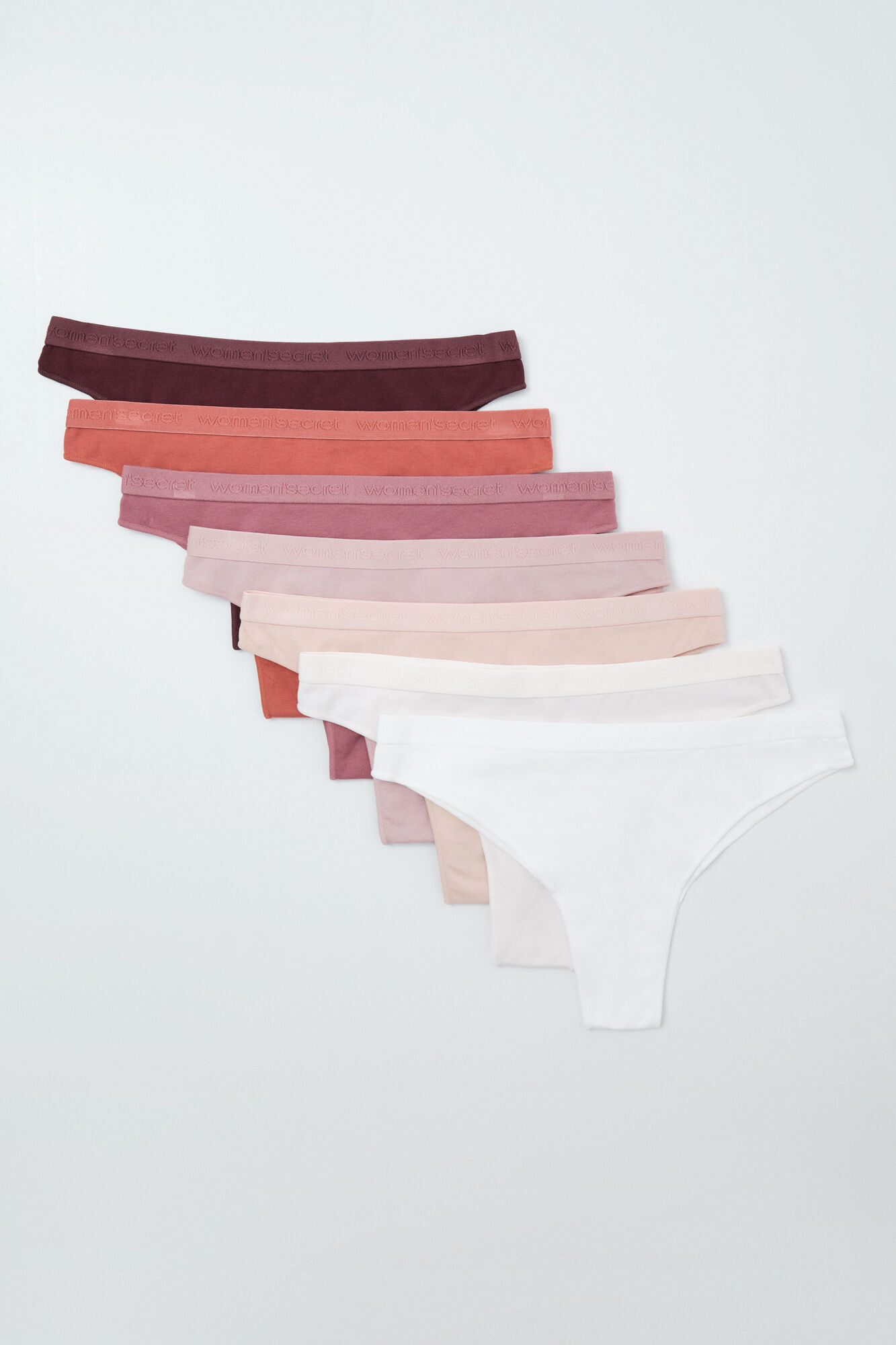 Women'secret Pack 7 bragas brasile&ntilde;a algod&oacute;n lisas logo