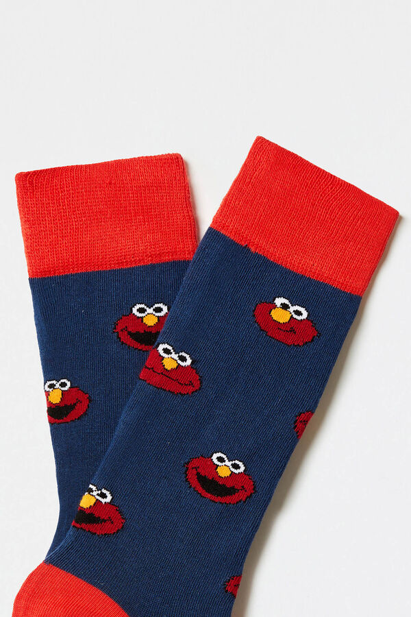 Besocks Meias Besocks Sesame Street em meias algodão orgânico azul azul