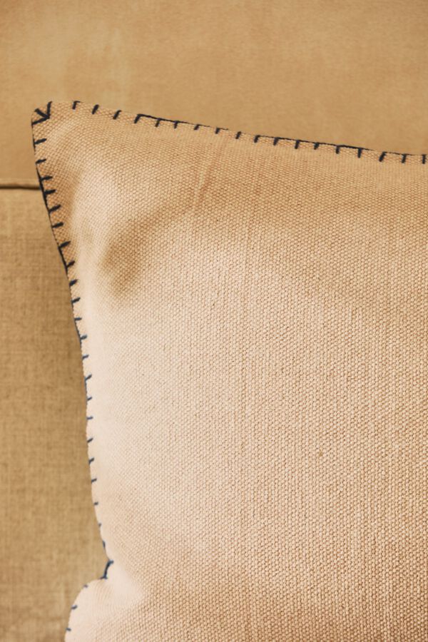 Calma House Funda coj&iacute;n de algod&oacute;n de 60x60 beige