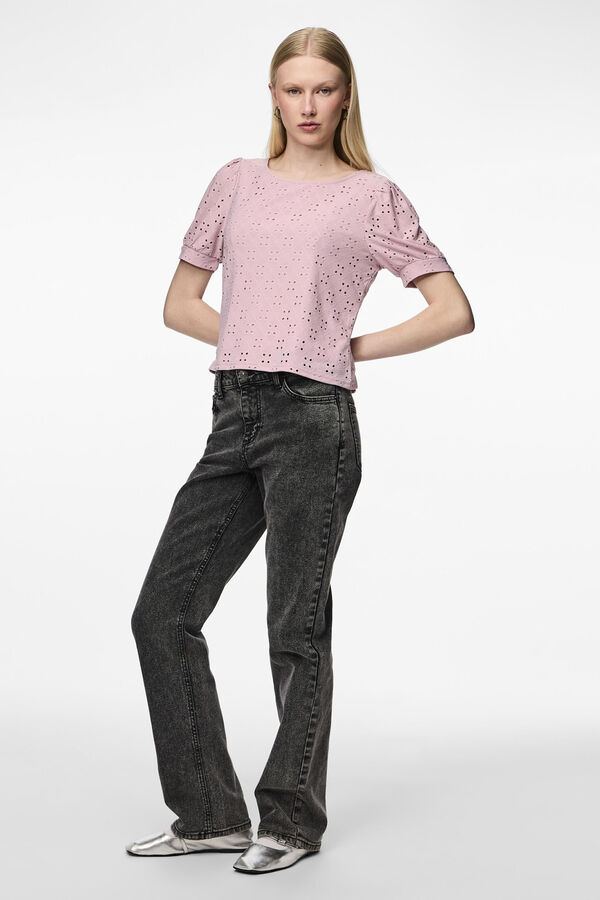 Womensecret Short-sleeved blouse with a W neckline.  pink