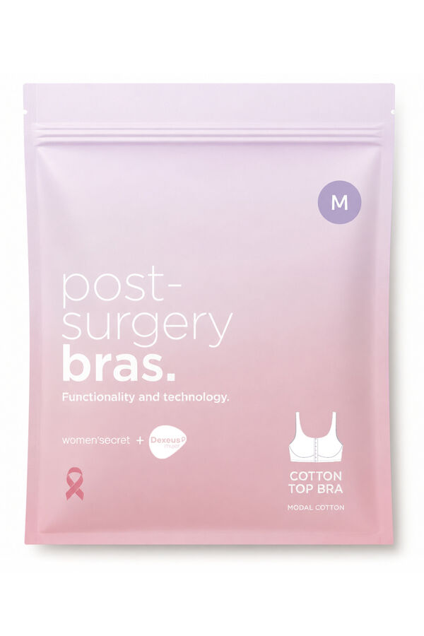 Women'secret NATURAL Pink cotton post-surgery bra pink