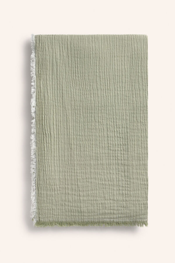 Calma House Colcha de musselina de algod&atilde;o verde verde