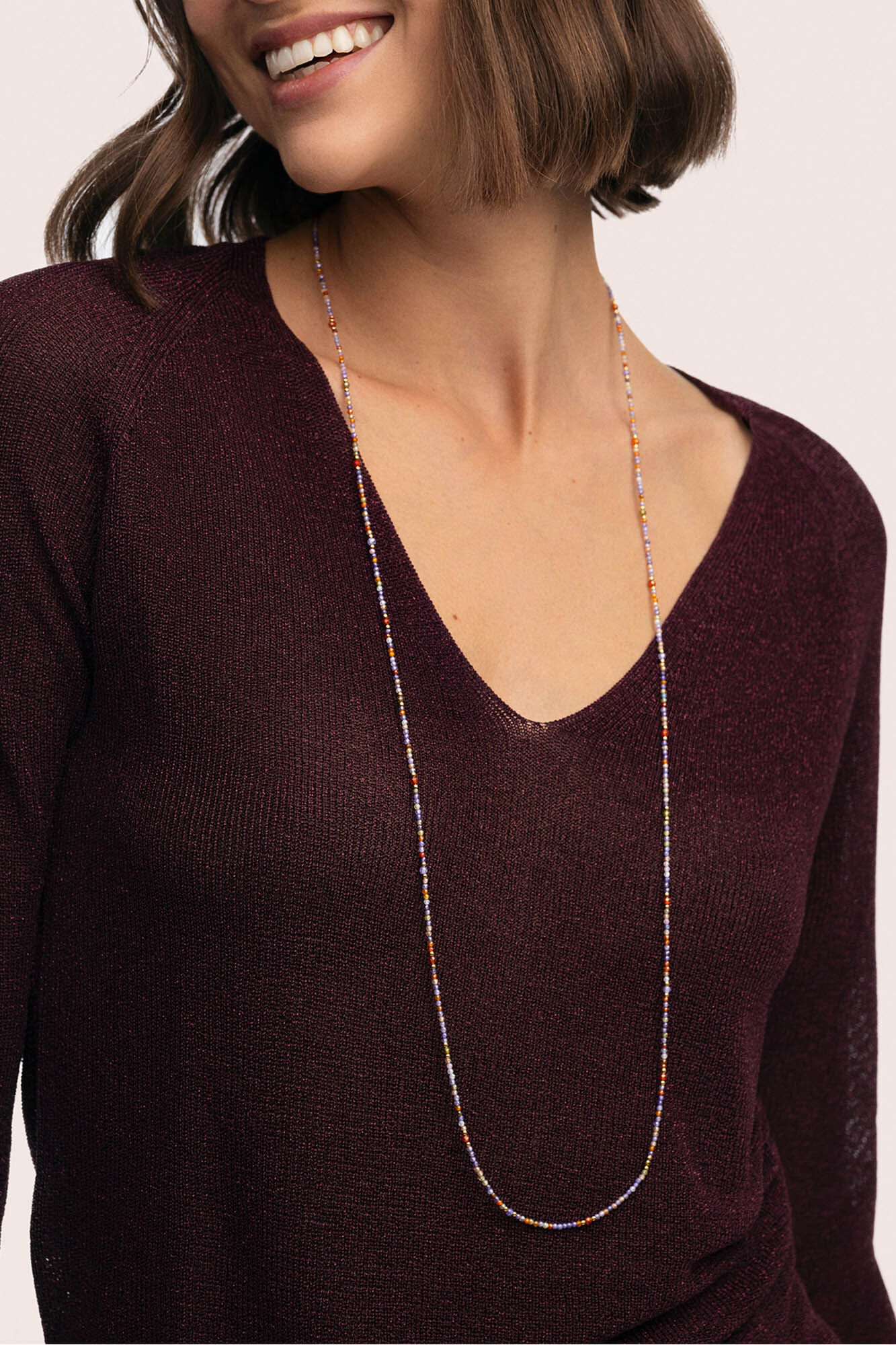 Singularu Lange Halskette mit Kristallen Sommer aus vergoldetem Stahl