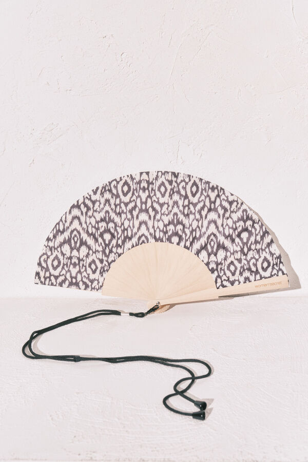 Women'secret Black and white printed fan black