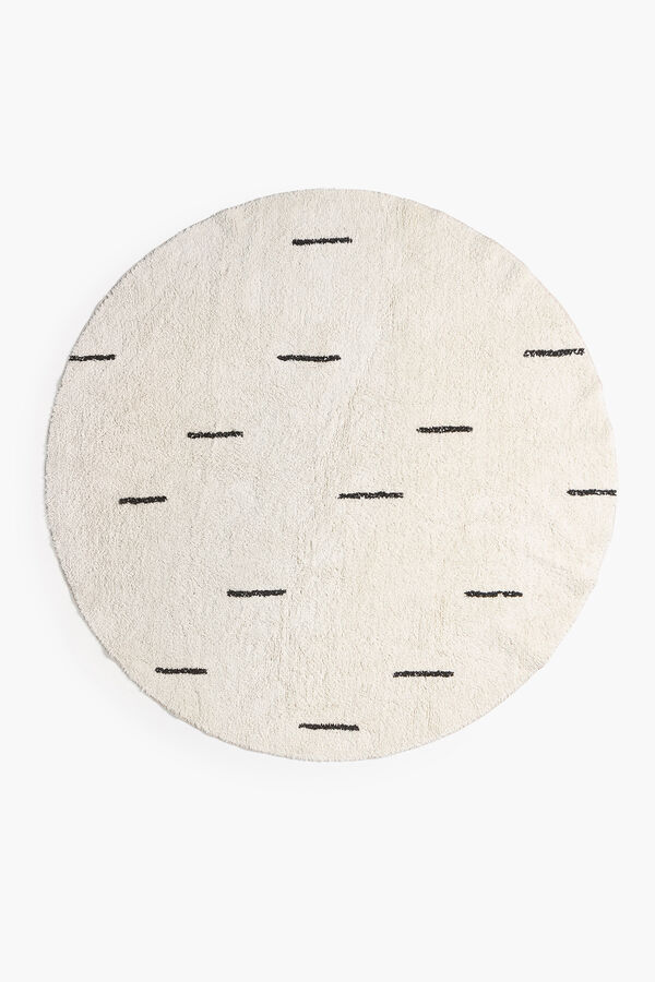 Womensecret Runder Teppich Suizo Durchmesser 150 Ecru mit Print