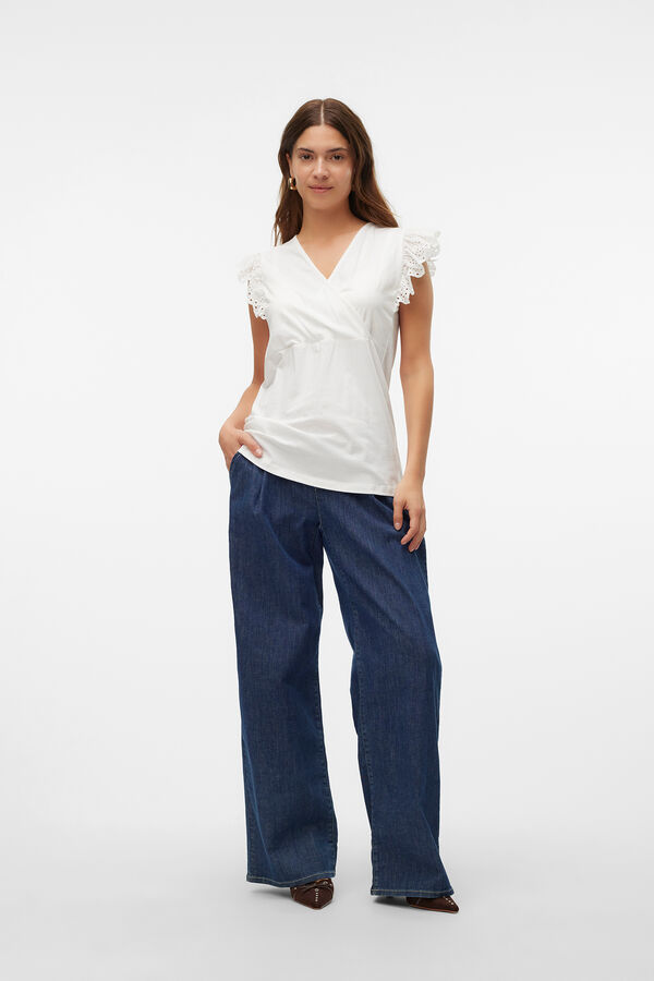 Mamalicious Top escote cruzado maternity y lactancia blanco