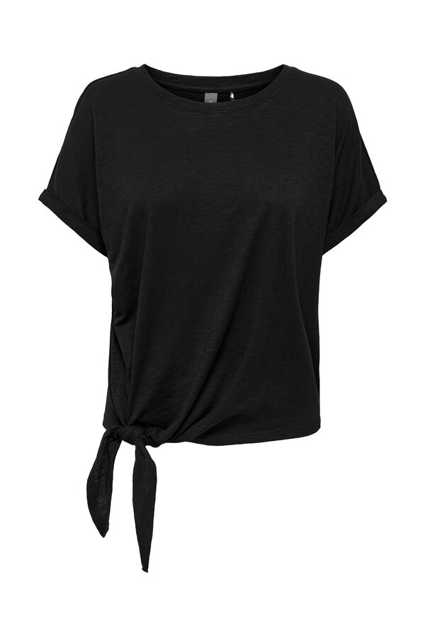 Womensecret Short-sleeved T-shirt with knot black