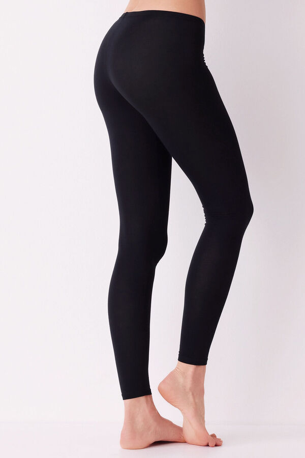 Womensecret Women's thermal ankle length leggings fekete