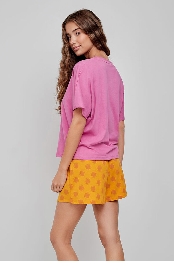 Gisela Fuchsia print short pajamas Rosa