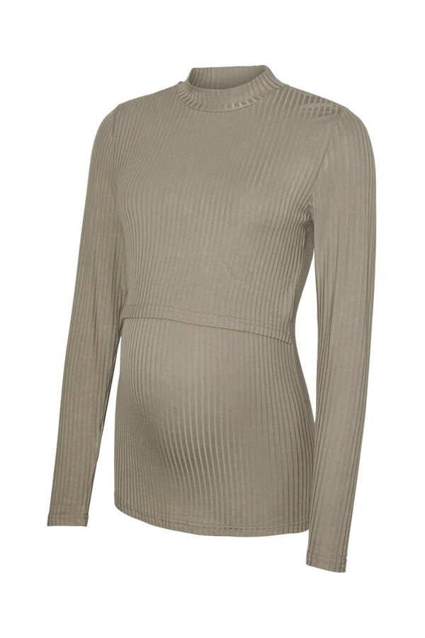 Mamalicious Top de cuello alto maternity y lactancia  marr&oacute;n