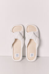 Women'secret Knot and raffia sandals beige