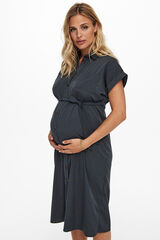 Only Maternity Vestido camisero liso maternity azul