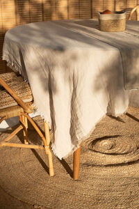 Calma House Tischdecke Layer 160x250 Ecru