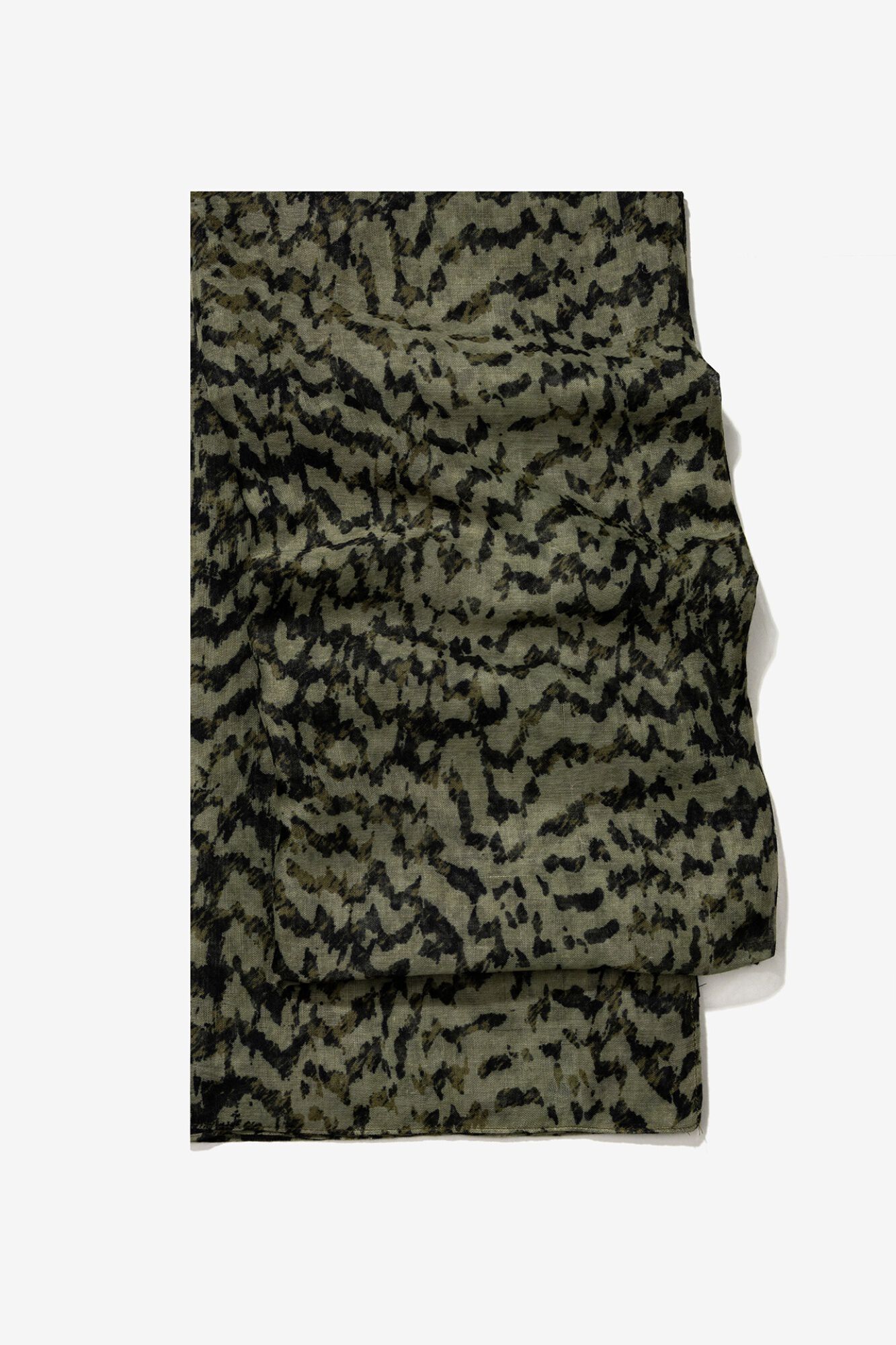 Vilanova Pa&ntilde;uelo verde estampado abstracto