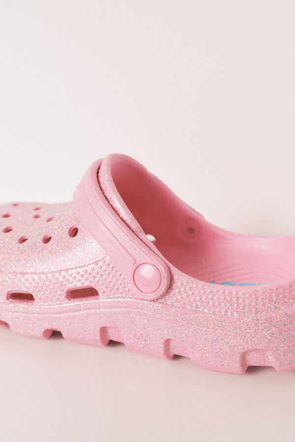 HI&BYE Bright pink rubber platform clog pink