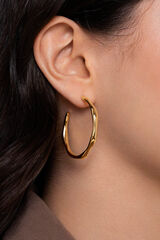 Womensecret Bamboo gold-plated hoop earrings Žuta