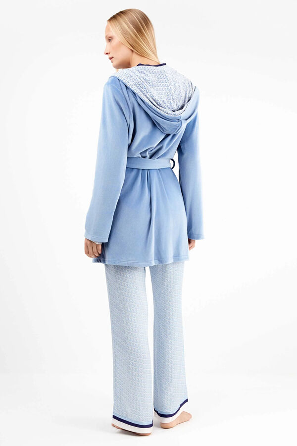 Gisela Light blue microfleece robe Plava