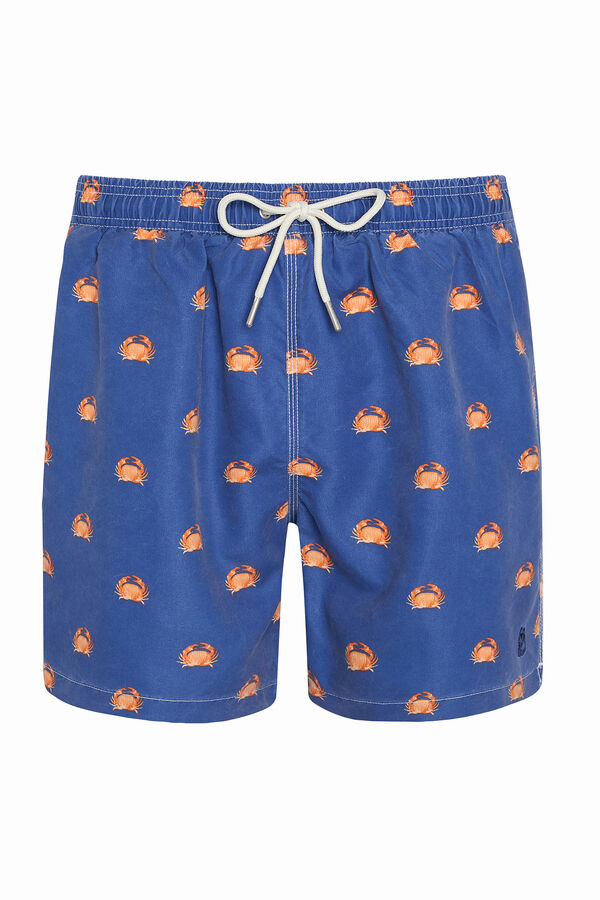 Kiff-Kiff Swimsuit with crab print blue