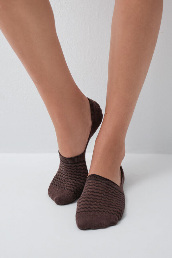 Women'secret Brown 3-pack textured no-show socks nude