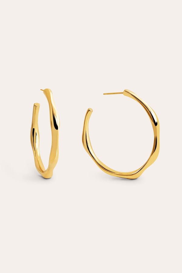Womensecret Bamboo gold-plated hoop earrings printed