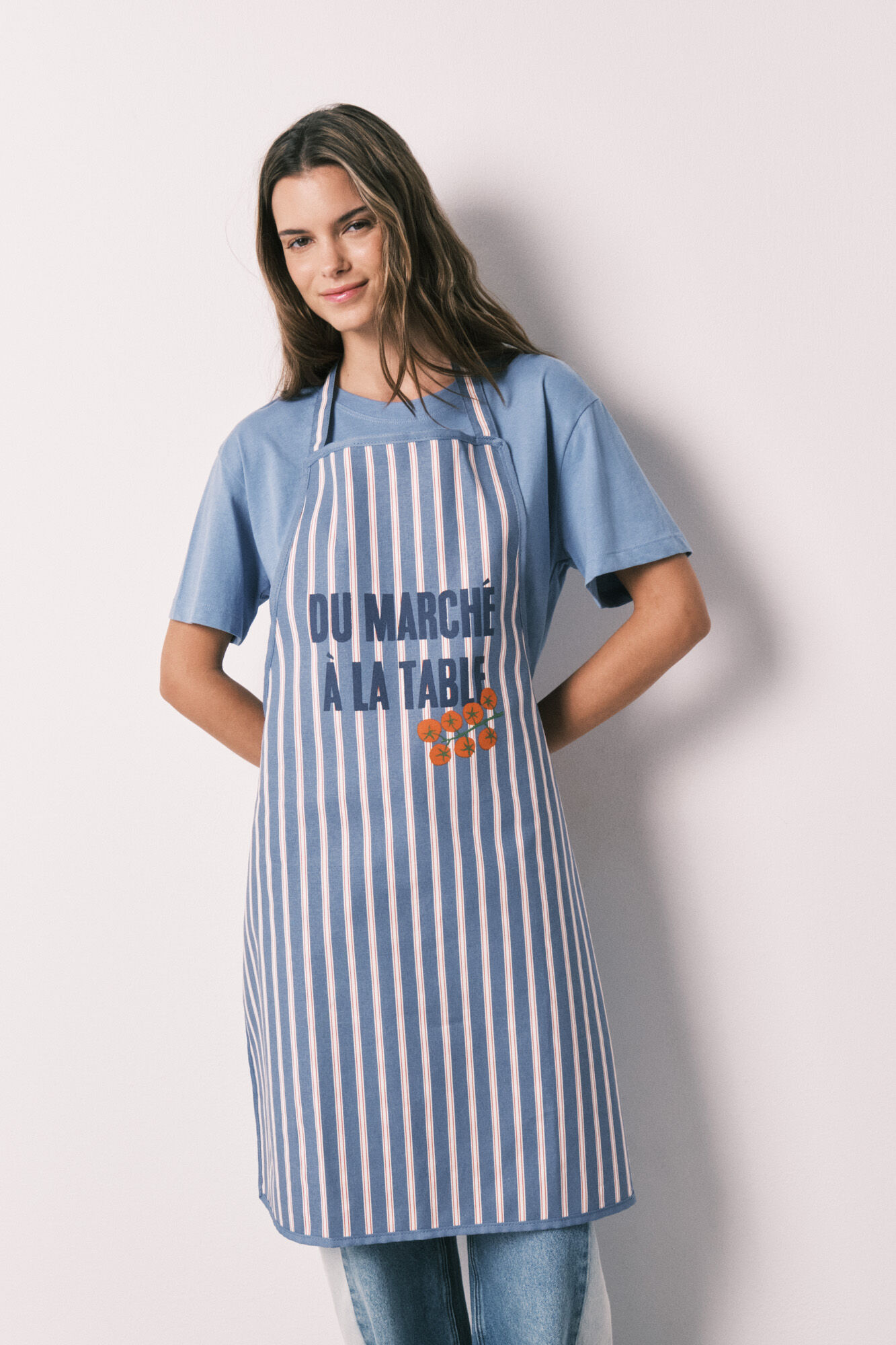 Women'secret Delantal algod&oacute;n estampado rayas