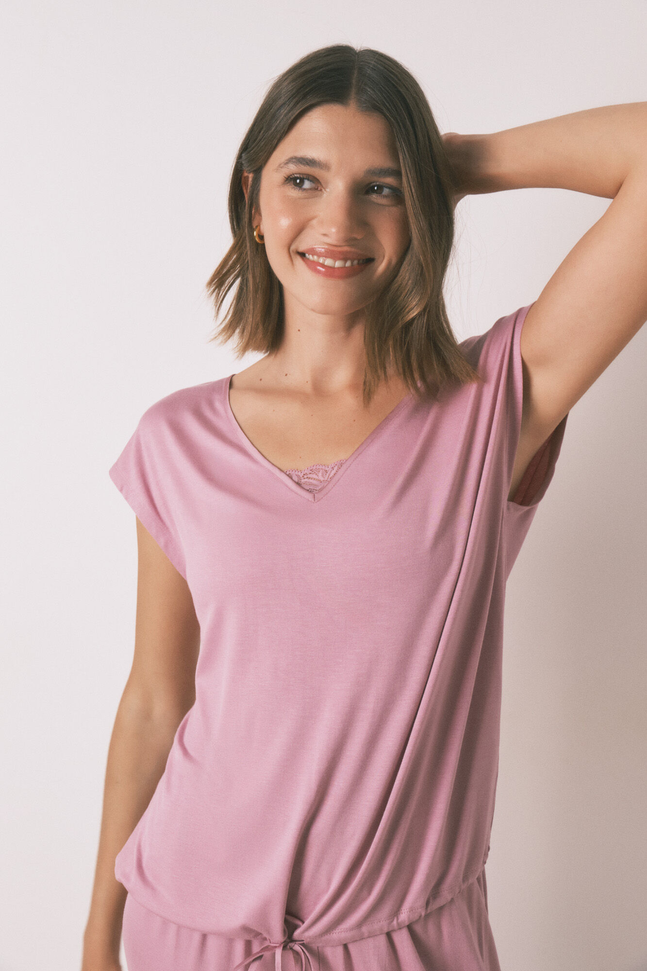 Women'secret Soft touch pink viscose Capri pyjamas