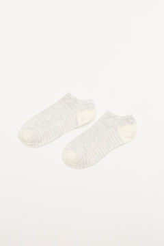Womensecret Grey polka-dot short socks white