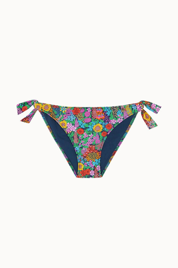 Bohodot Floral classic tie bikini bottoms blue