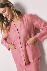 Women'secret Pijama largo satinado rosa