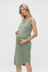 Mamalicious Vestido midi de algod&oacute;n doble funci&oacute;n  verde