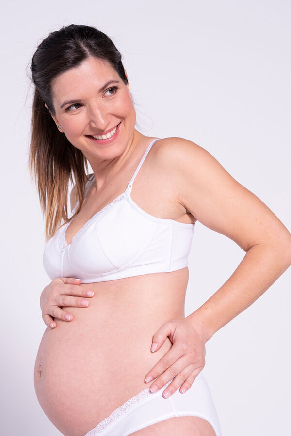 Cotton Nursing Bra Maternity Pregnancy Sports Nursing Breast Feeding Bras,  Size:75C(Pink)