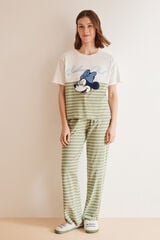 Womensecret Minnie egeres pizsama, 100% pamutból zöld